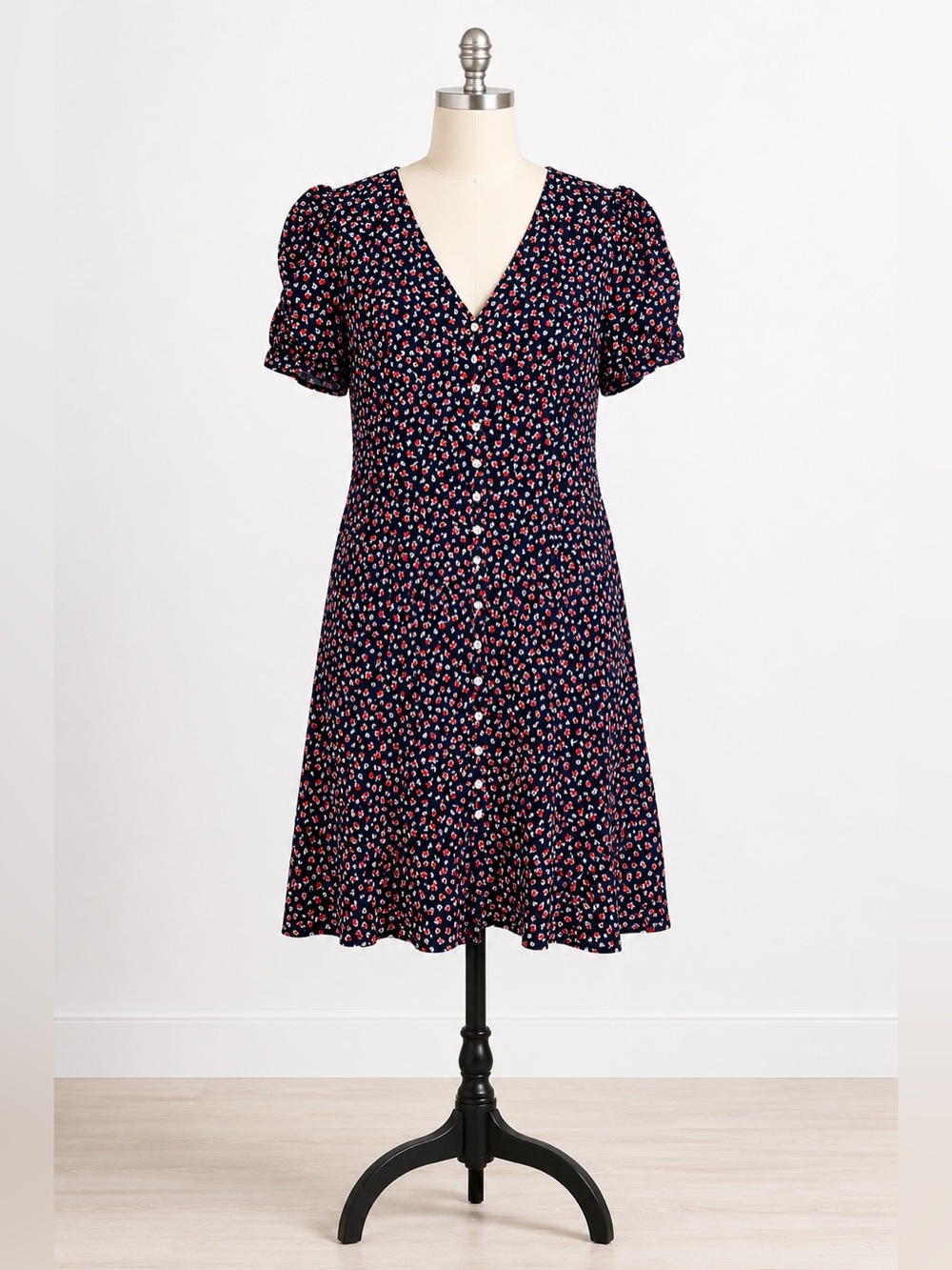 Polo Ralph Lauren Floral Button Front Cotton Mini Dress Size 14